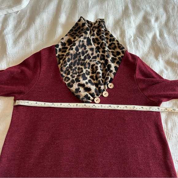Lilypad Animal Print Cowl Neck Sweater - Picture 3 of 6
